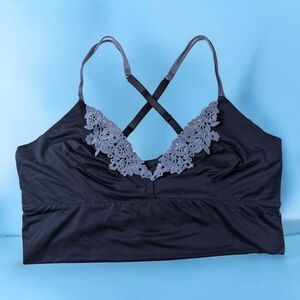 Aerie Sunnie Bralette Navy Medium Adjustable Straps